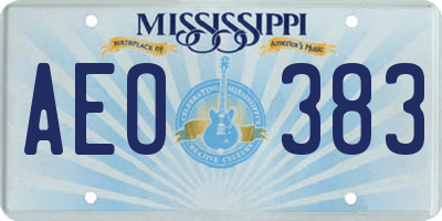 MS license plate AEO383