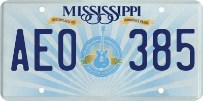 MS license plate AEO385