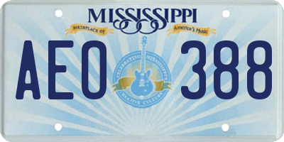 MS license plate AEO388