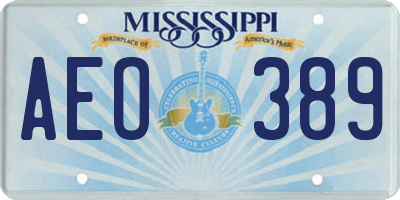 MS license plate AEO389