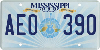 MS license plate AEO390