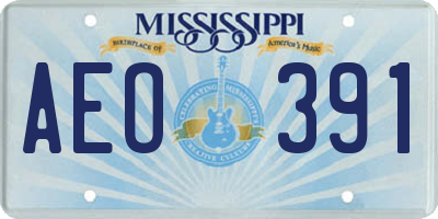 MS license plate AEO391