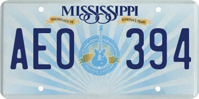 MS license plate AEO394