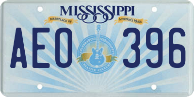 MS license plate AEO396