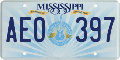 MS license plate AEO397