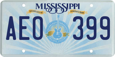 MS license plate AEO399