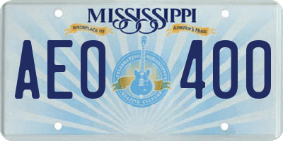MS license plate AEO400