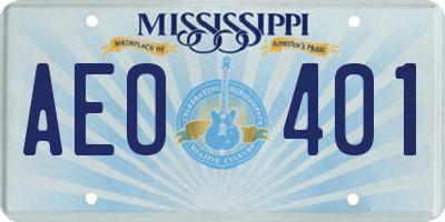 MS license plate AEO401