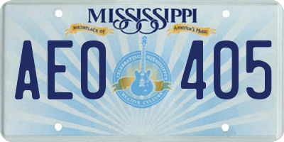 MS license plate AEO405