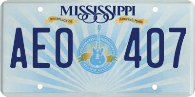 MS license plate AEO407