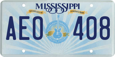 MS license plate AEO408