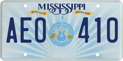 MS license plate AEO410