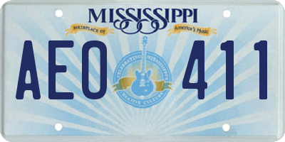 MS license plate AEO411