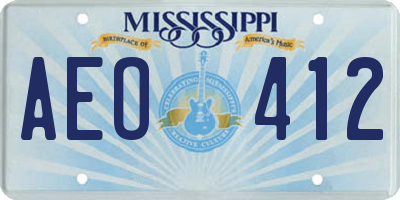 MS license plate AEO412