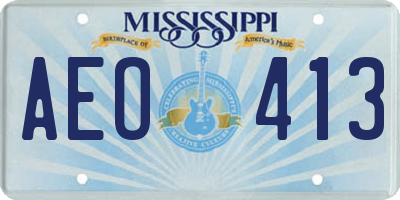 MS license plate AEO413