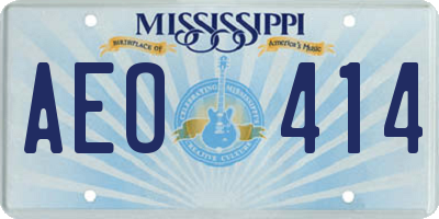 MS license plate AEO414