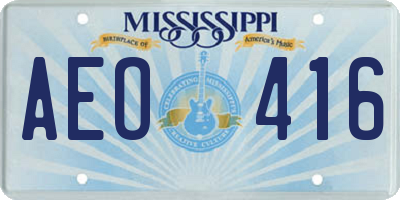 MS license plate AEO416