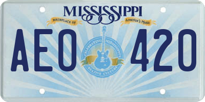MS license plate AEO420
