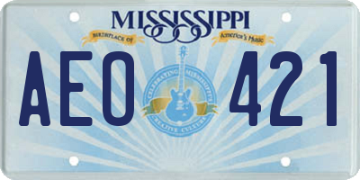 MS license plate AEO421