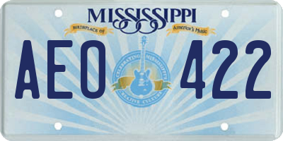 MS license plate AEO422