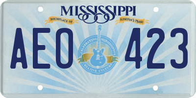 MS license plate AEO423