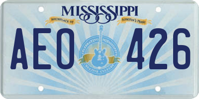 MS license plate AEO426