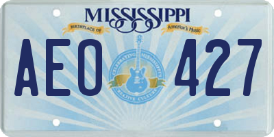 MS license plate AEO427