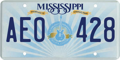 MS license plate AEO428