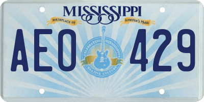 MS license plate AEO429