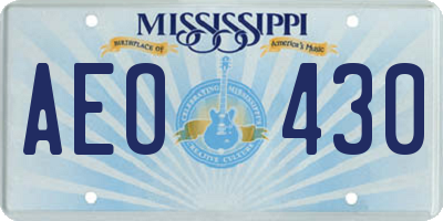 MS license plate AEO430