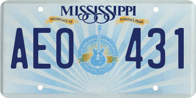 MS license plate AEO431