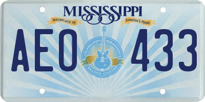 MS license plate AEO433