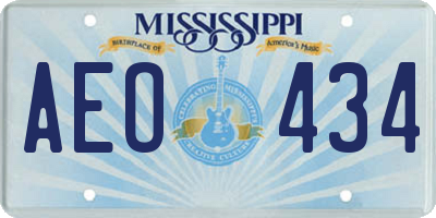 MS license plate AEO434