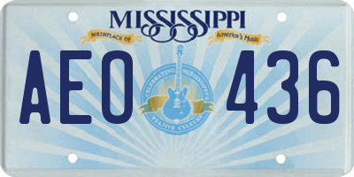 MS license plate AEO436