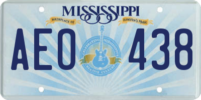 MS license plate AEO438