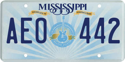 MS license plate AEO442