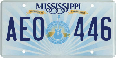 MS license plate AEO446