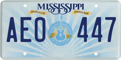 MS license plate AEO447