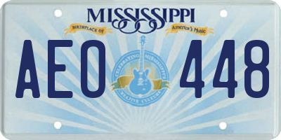MS license plate AEO448