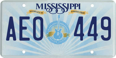 MS license plate AEO449