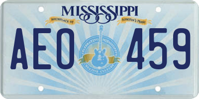 MS license plate AEO459