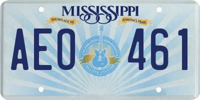 MS license plate AEO461