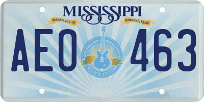 MS license plate AEO463