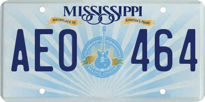 MS license plate AEO464