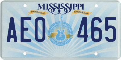 MS license plate AEO465