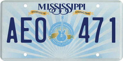 MS license plate AEO471