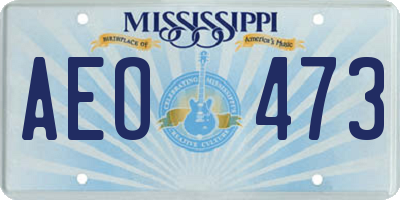 MS license plate AEO473