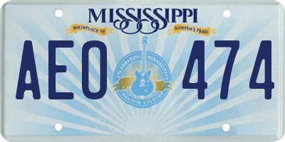 MS license plate AEO474