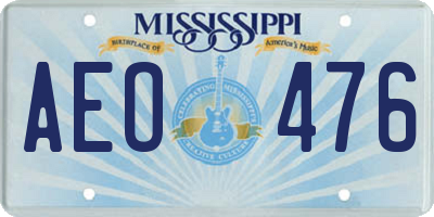MS license plate AEO476