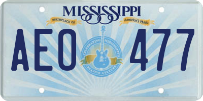 MS license plate AEO477